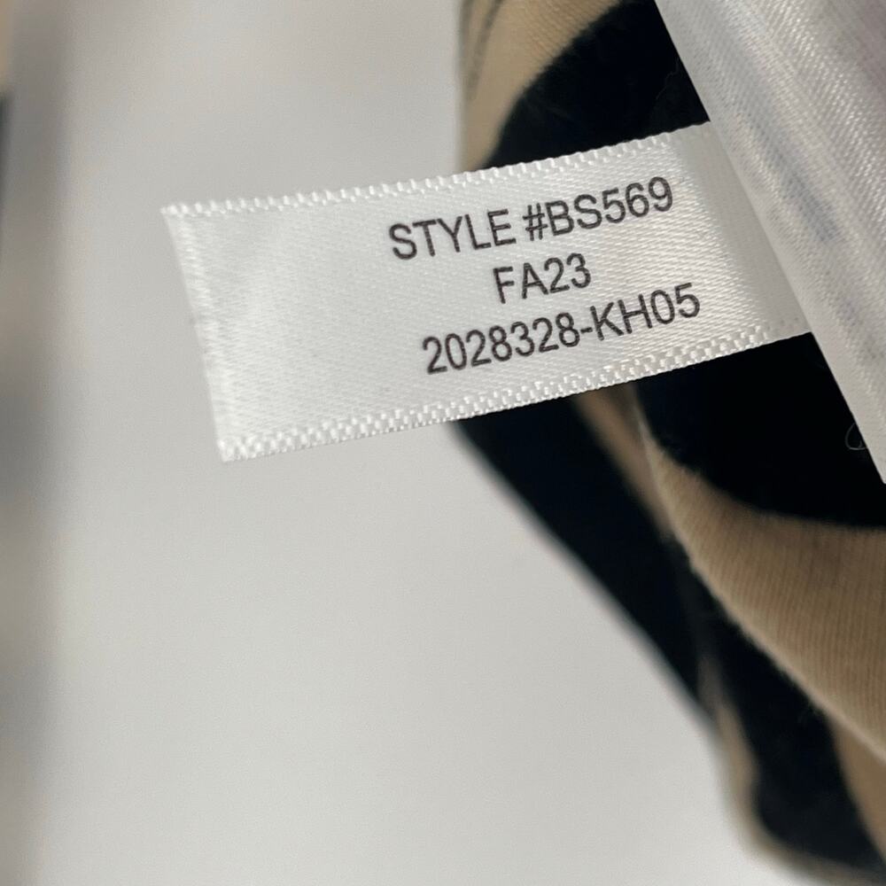 J. Crew Perfect Fit Long Sleeve Shirt Size Large Black Tan Striped Gold Buttons - Picture 5 of 9